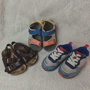 Toddler Boy Shoes Bundle 3pc Size 7 Sandals Sneakers